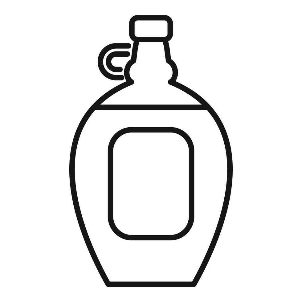 Glass bottle containing maple syrup with blank label vector