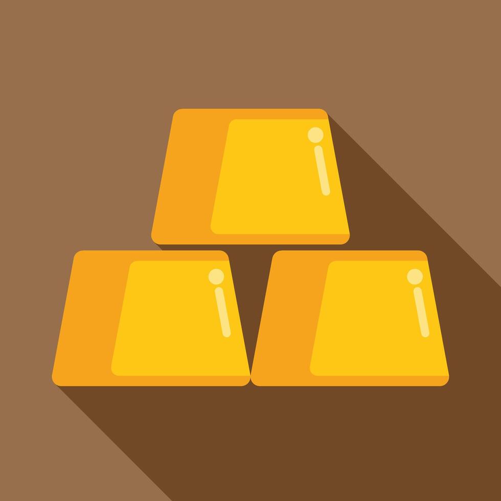 Three gold bars stacked on top of each other vector