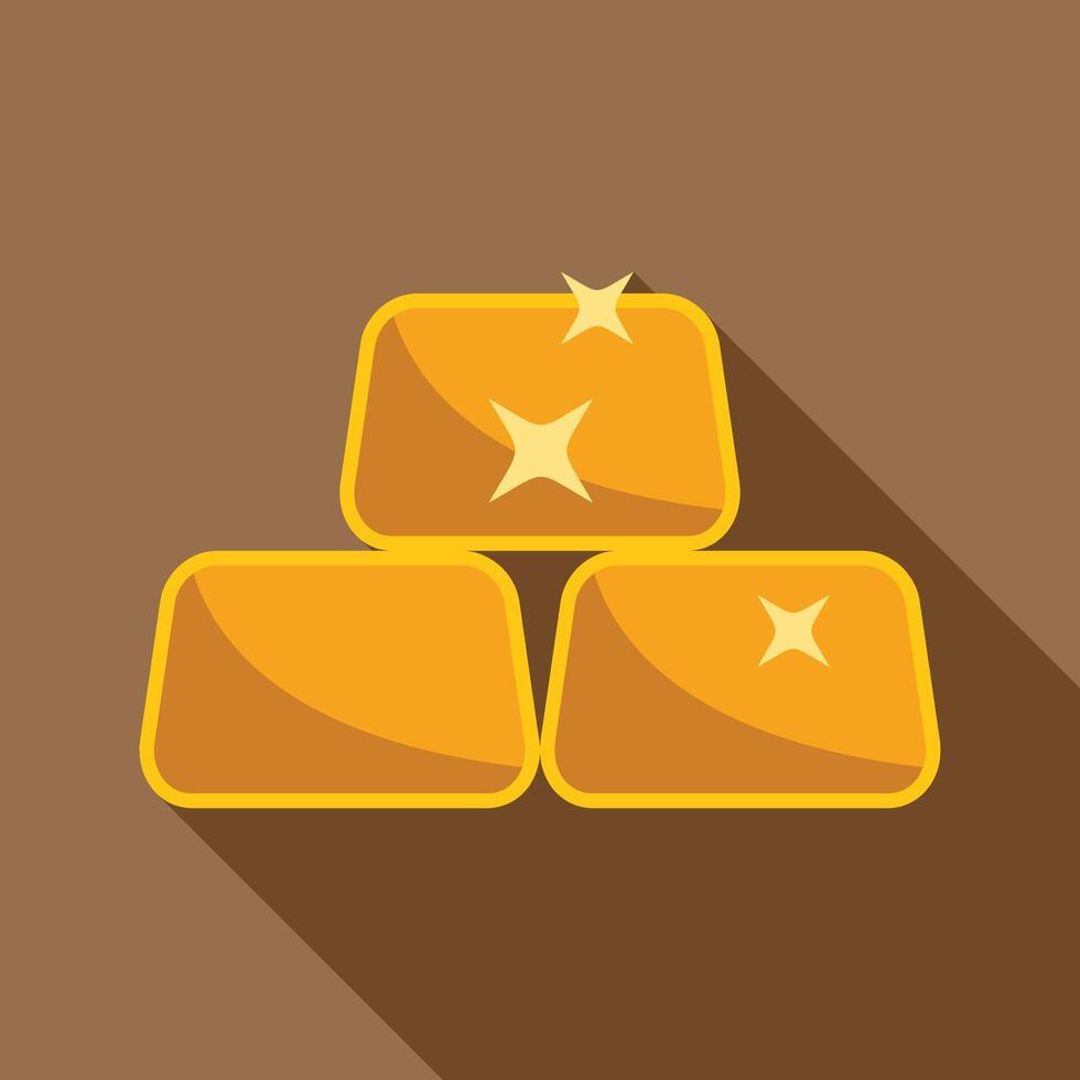 Three gold bars stacked on top of each other creating a pyramid shape vector