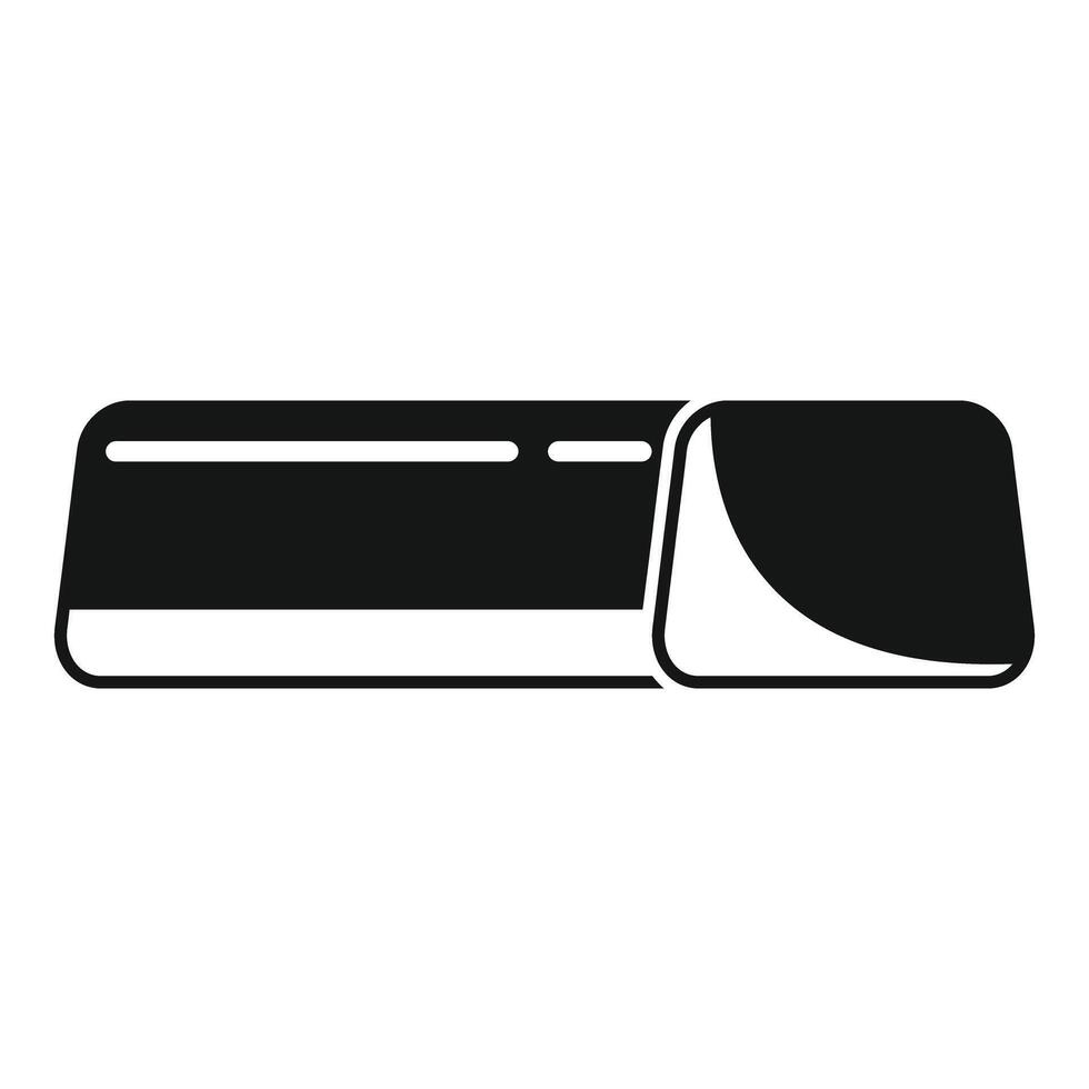 Black roll up banner with curved corner being unrolled vector