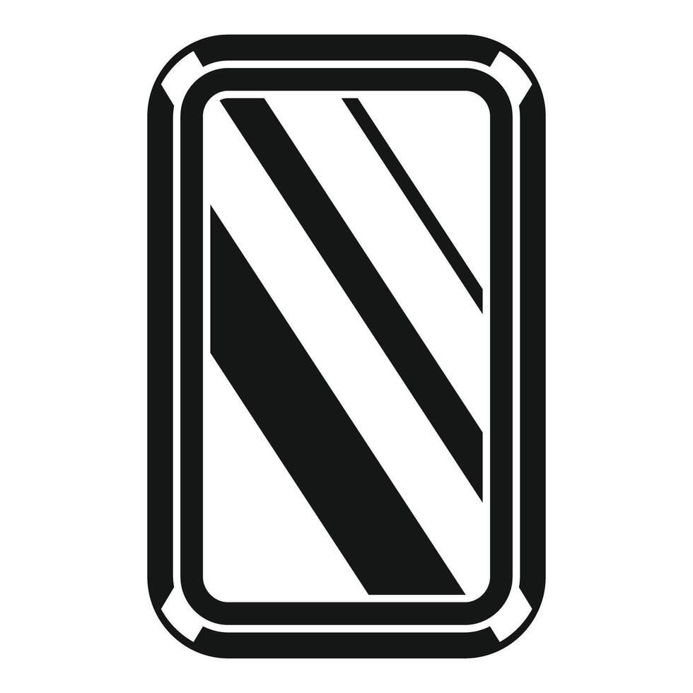 Black and white rectangular mirror reflecting light beams icon vector