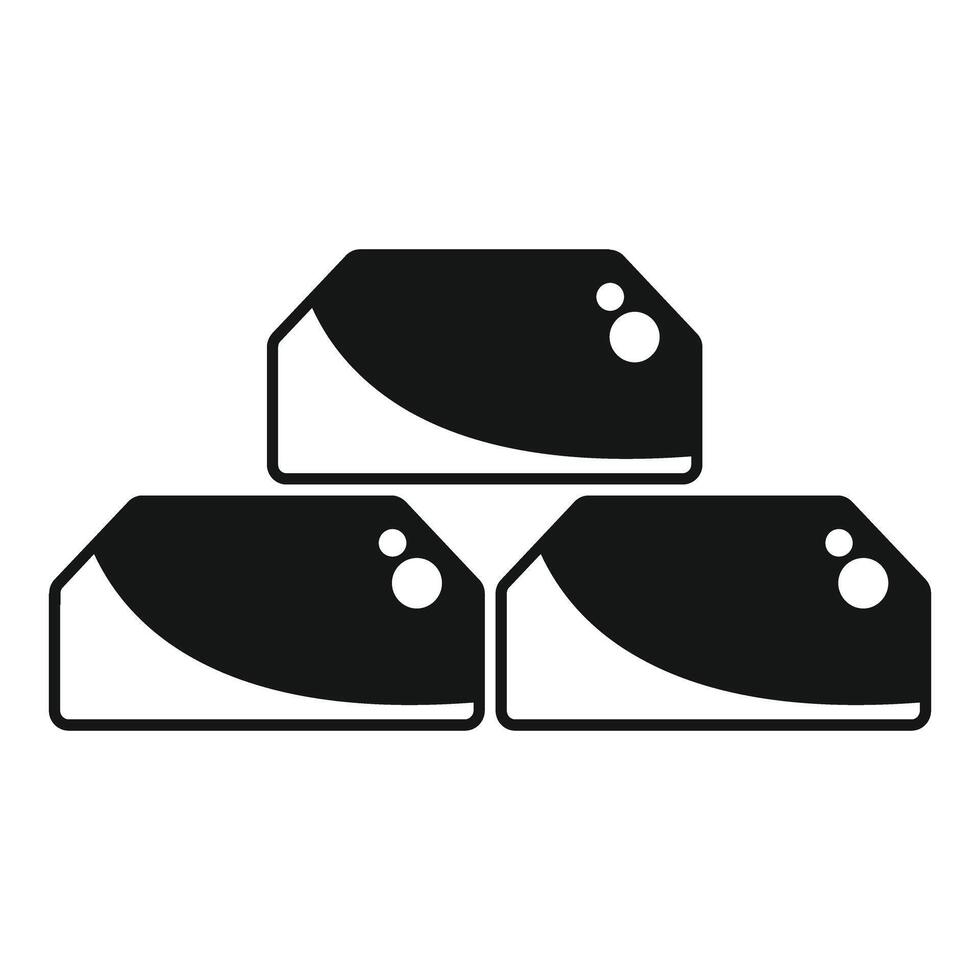 Three gold ingots icon representing wealth and finance vector