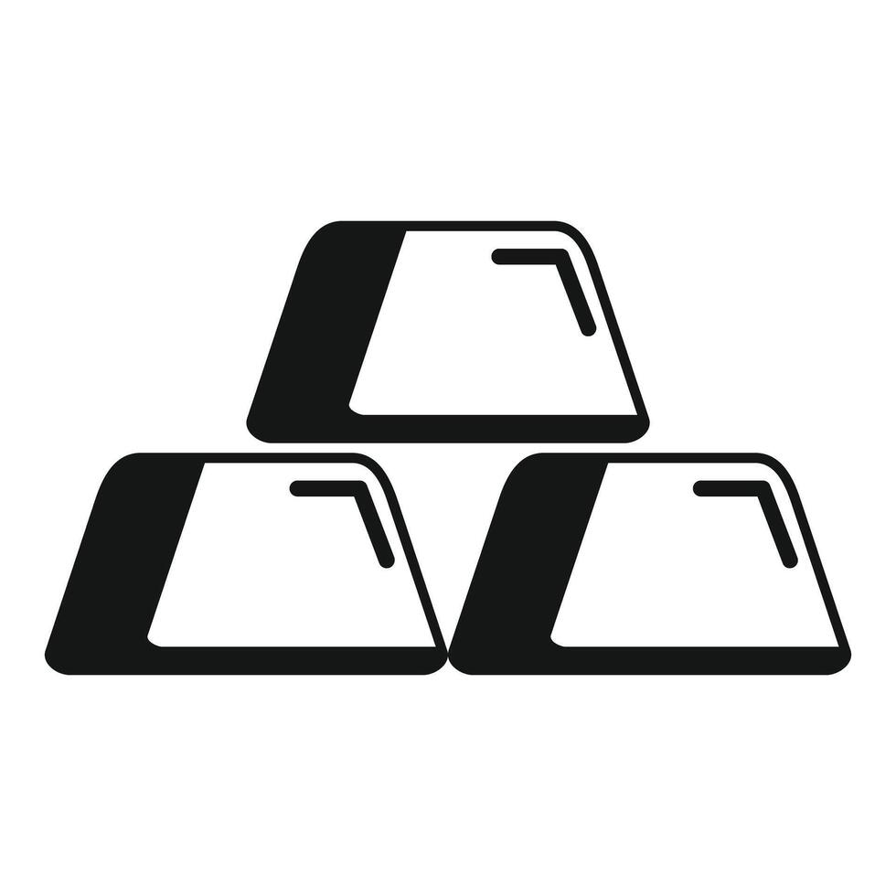 Three gold ingots forming a pyramid shape representing wealth and success vector