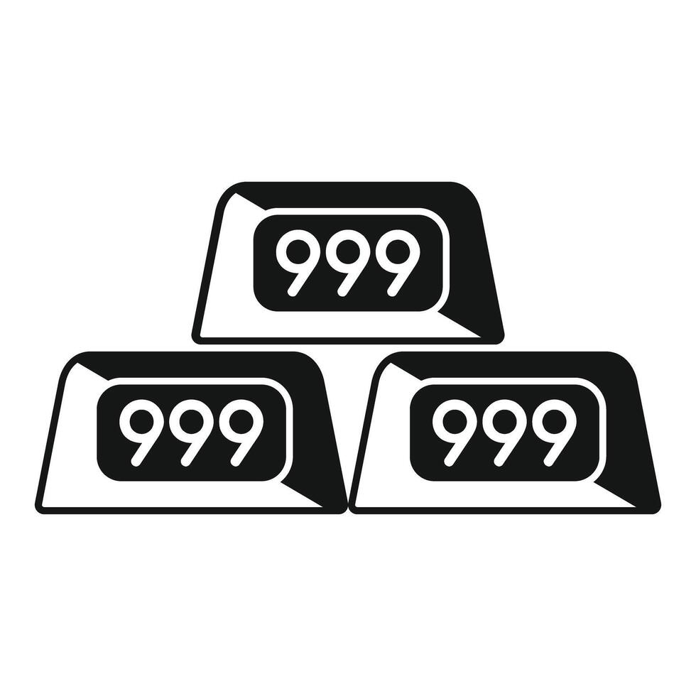 Three gold bars with 999 sample representing success and wealth vector