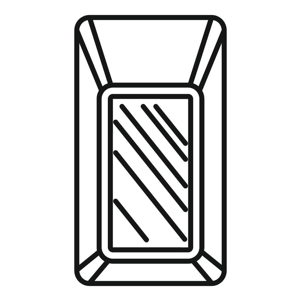 Rectangular empty dog training mat icon, outline style vector