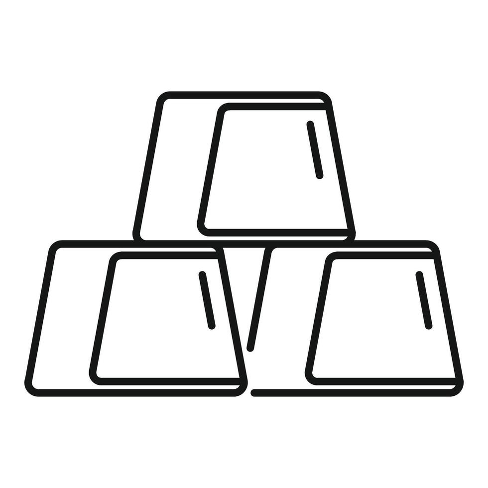 Three gold ingots forming a pyramid shape representing wealth vector