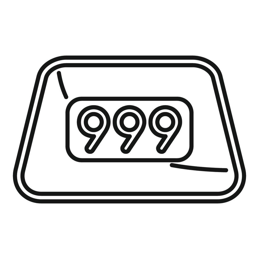 Mechanical flip scoreboard showing number 999 isolated vector