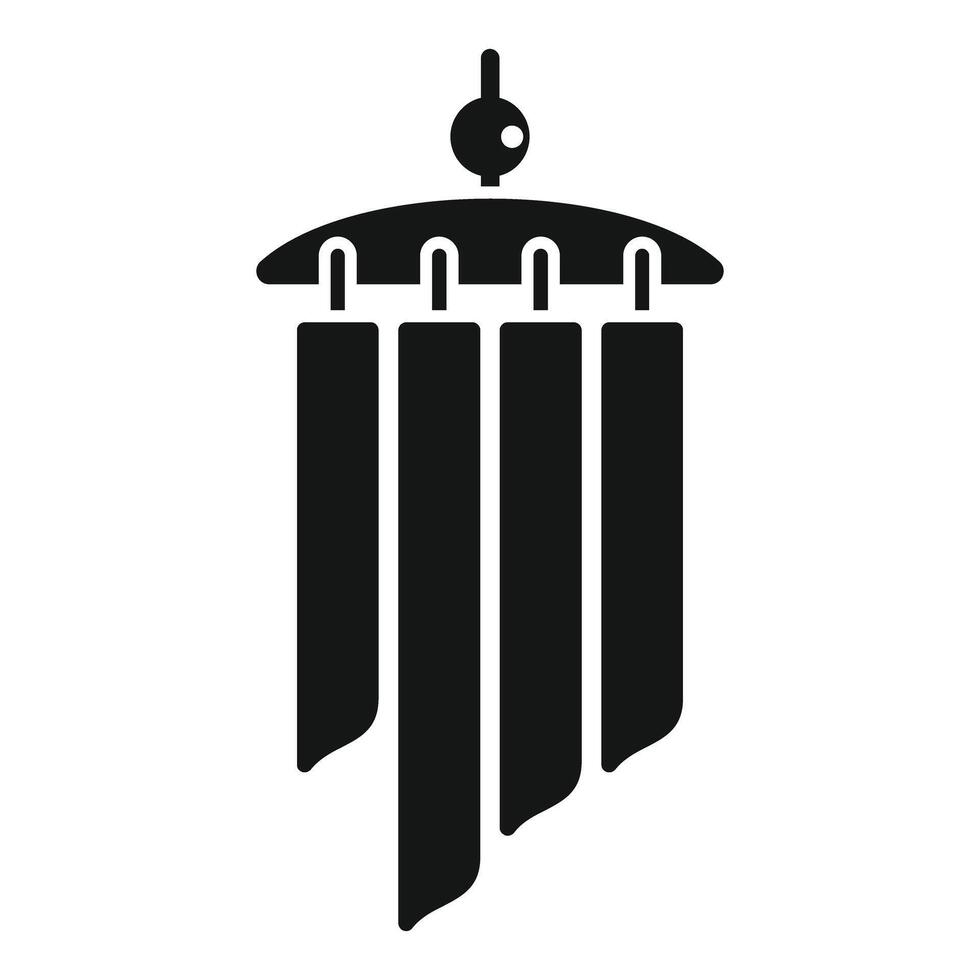 Black wind chime hanging and making relaxing sound vector