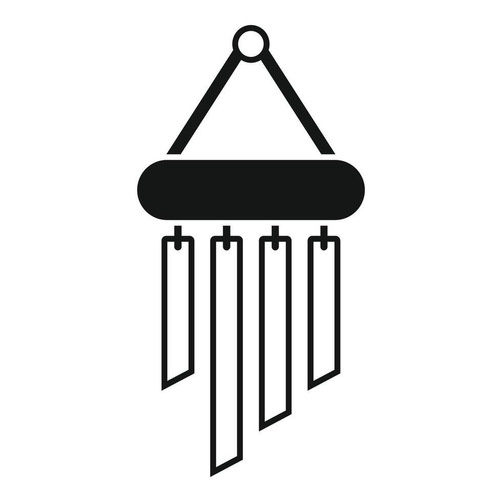 Wind chime hanging and making soothing sounds in the wind icon vector