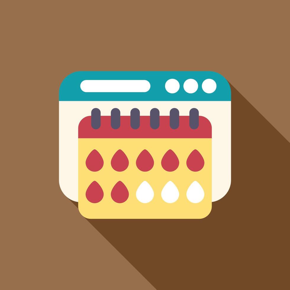 Menstrual cycle tracking app displaying period calendar on website vector