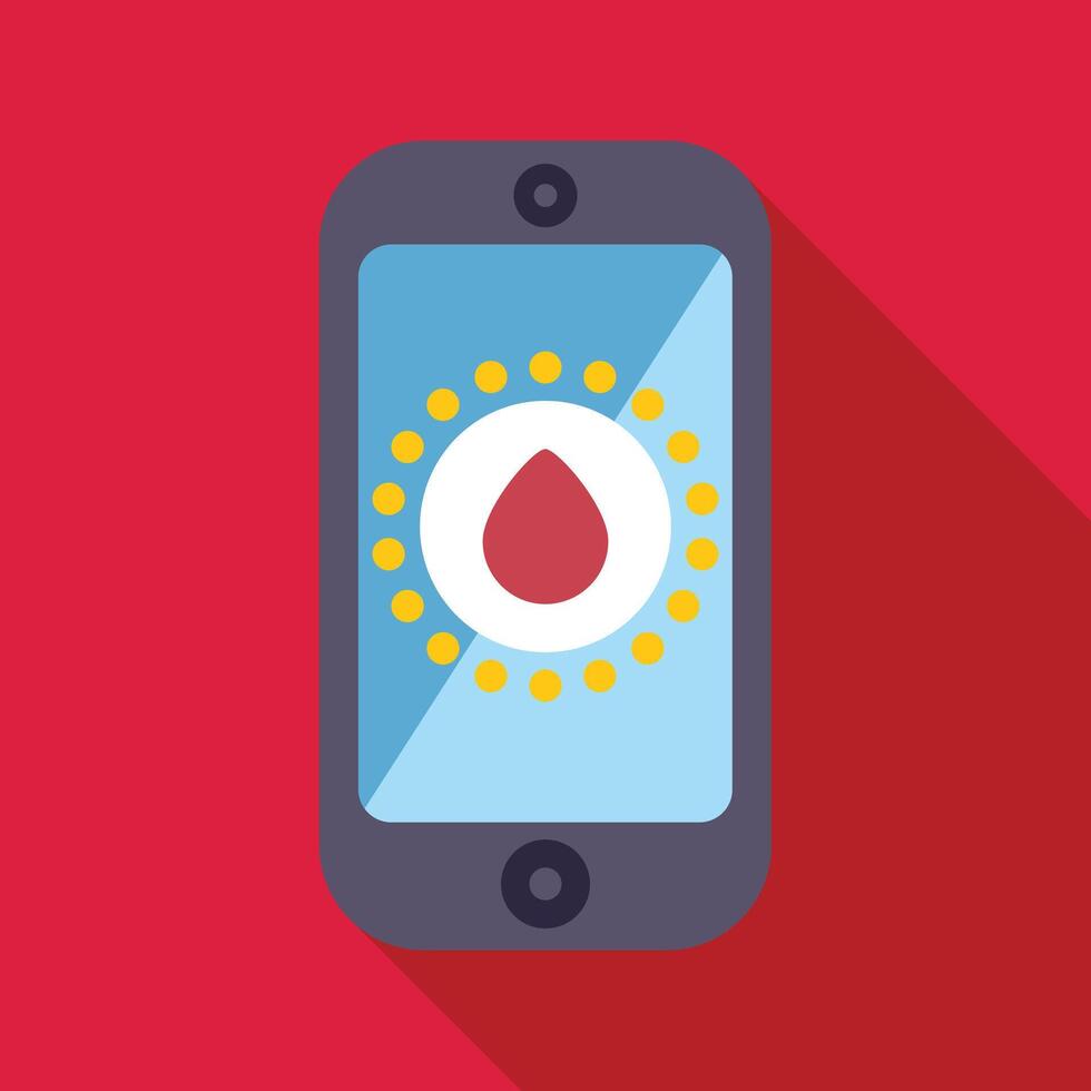 Smartphone is showing an app for donating blood online vector