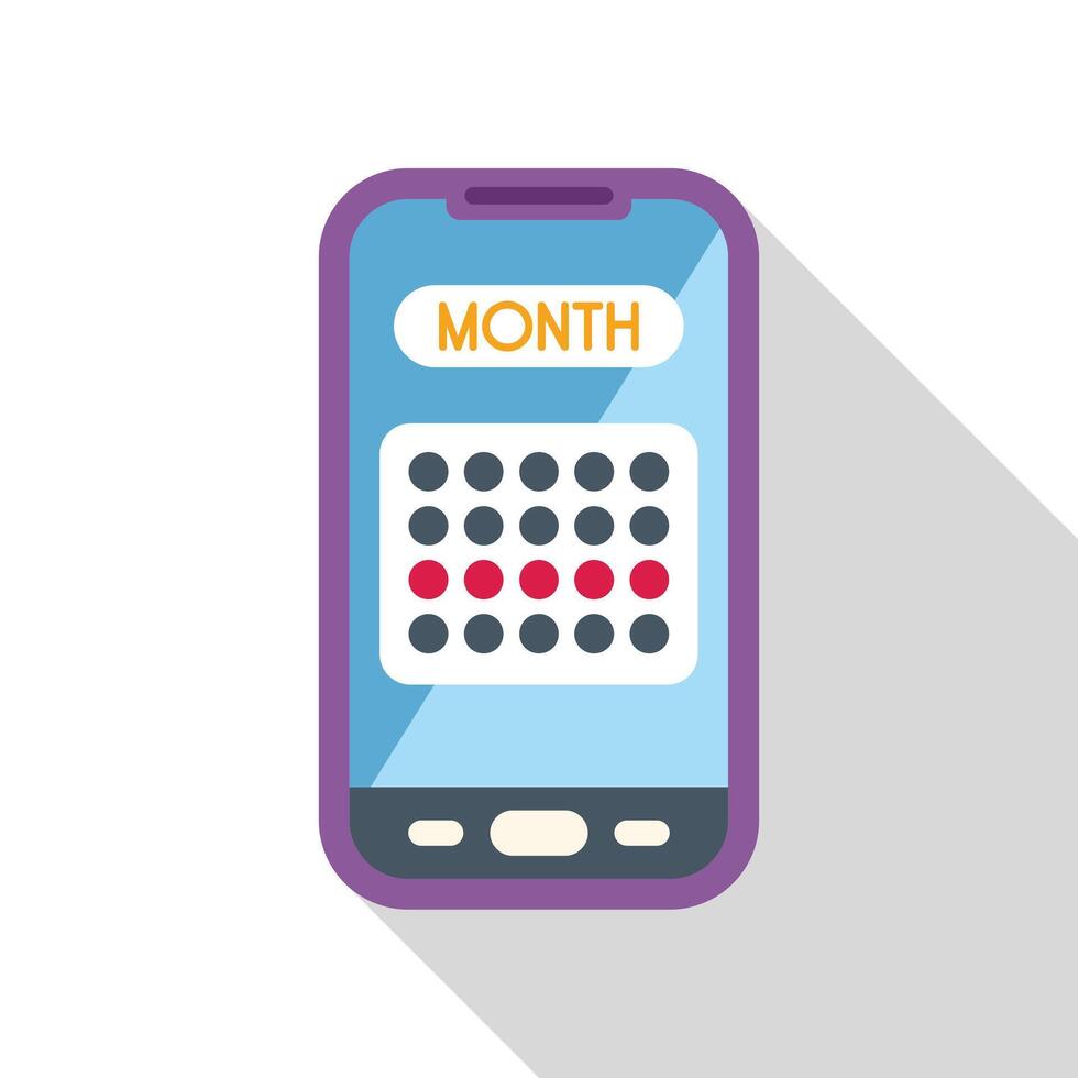 Smartphone showing month calendar app for scheduling appointment or event vector