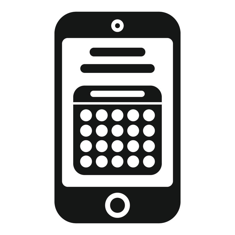 Smartphone showing calendar app icon for scheduling and appointments vector