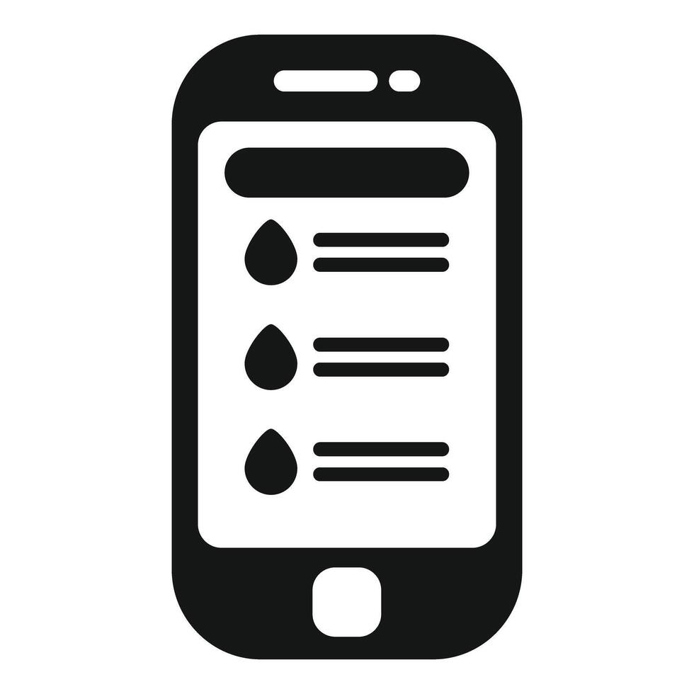 Smartphone showing water drinking reminder app interface vector