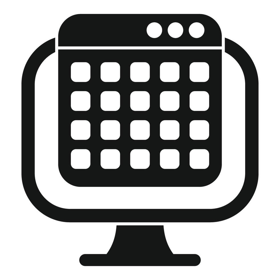Computer showing spreadsheet with cells for data analysis vector