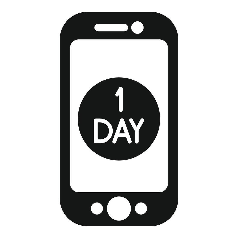 Smartphone showing one day remaining icon vector