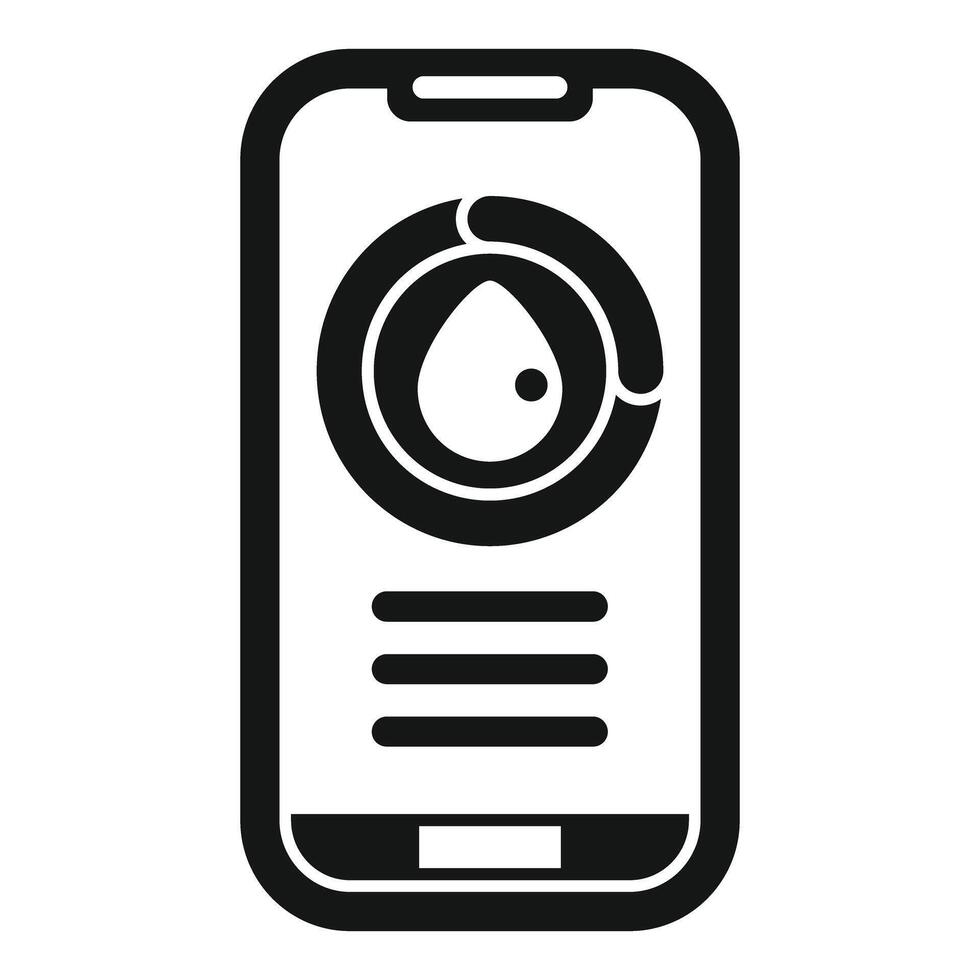 Smartphone is showing water consumption app icon vector