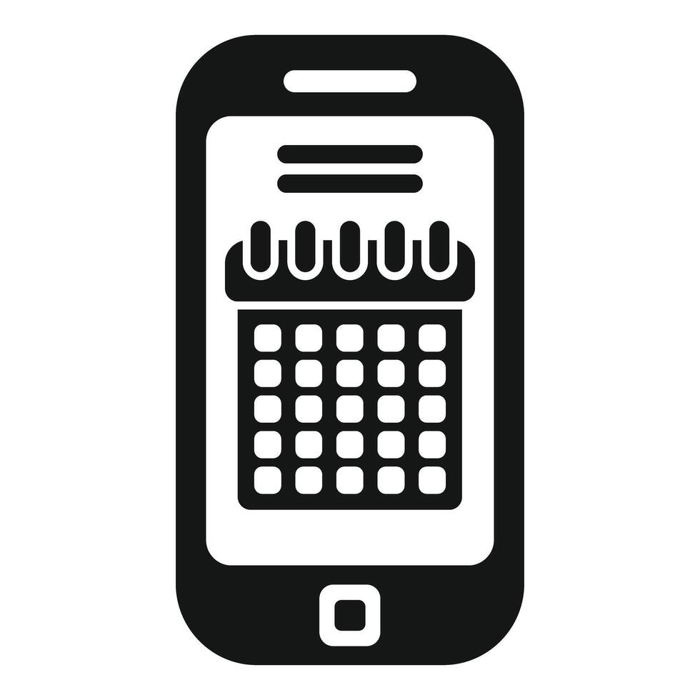 Smartphone showing calendar app for online appointment scheduling vector