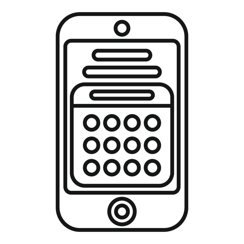 Smartphone showing security code entering interface vector