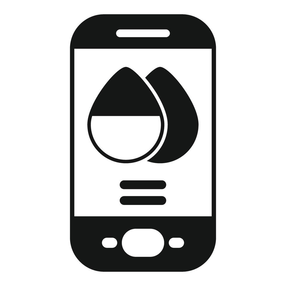 Smartphone showing water drop icon for hydration app vector