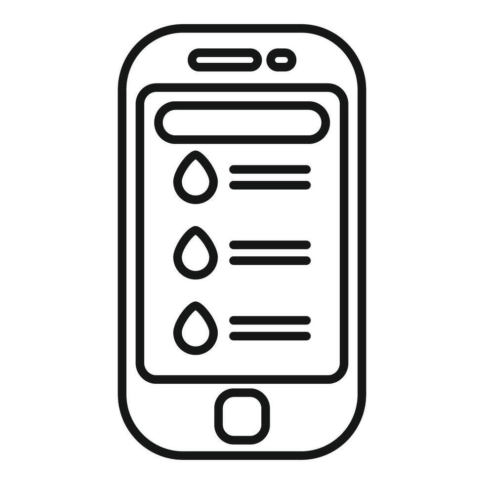 Smartphone showing water drinking reminder app interface vector
