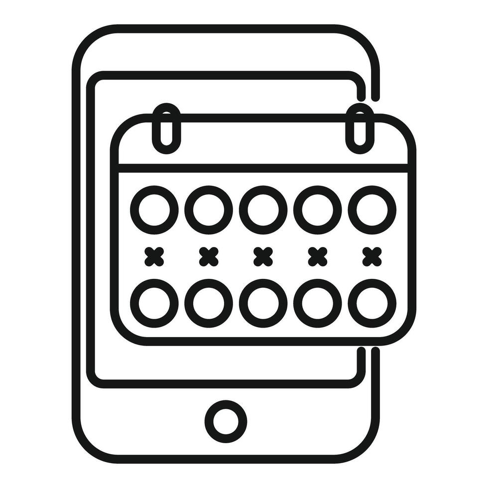 Smartphone showing calendar app for online appointment scheduling vector