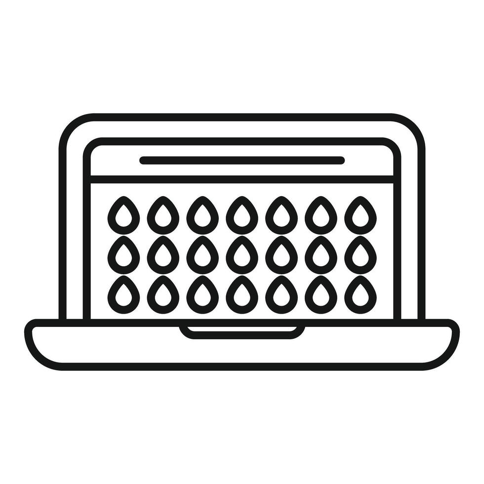 Laptop showing ovulation calendar for pregnancy planning and fertility tracking vector