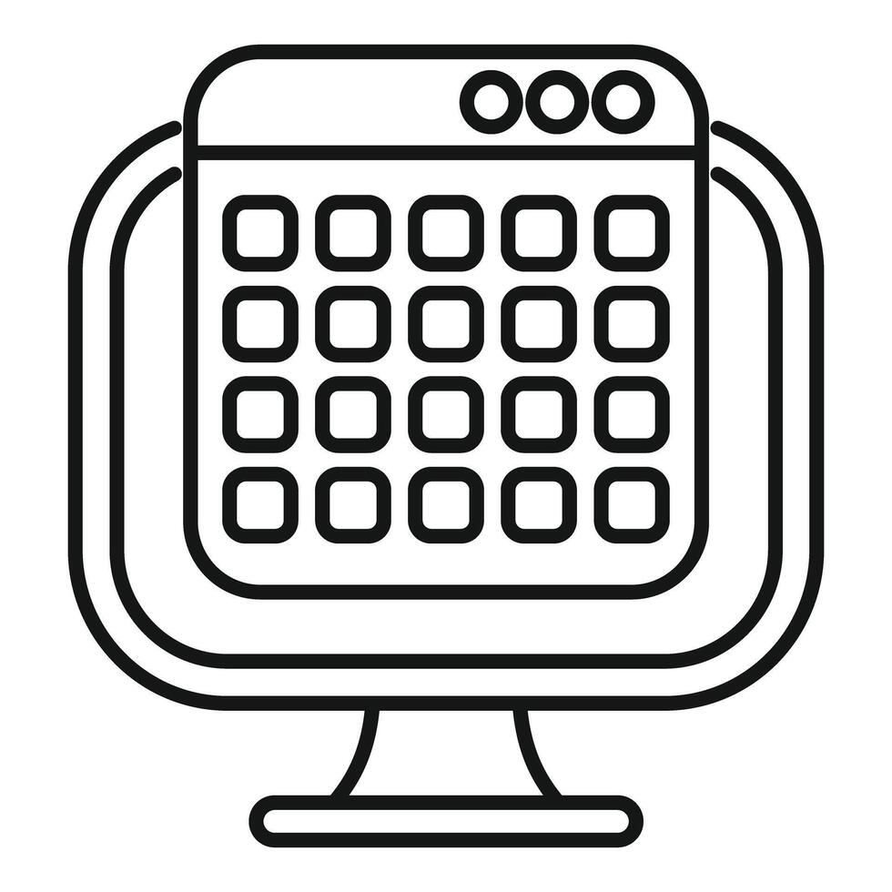 Computer showing spreadsheet software calculating big data vector