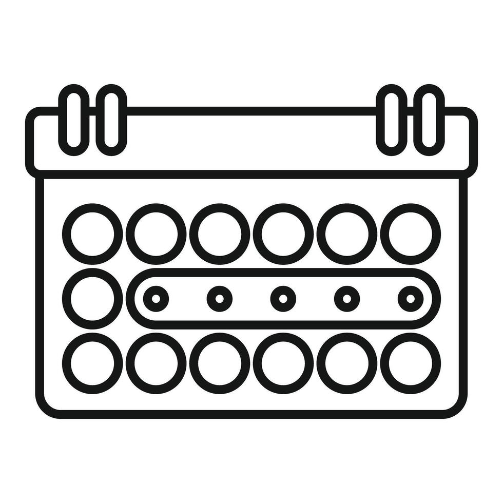 Calendar showing week days with selected week icon vector outline