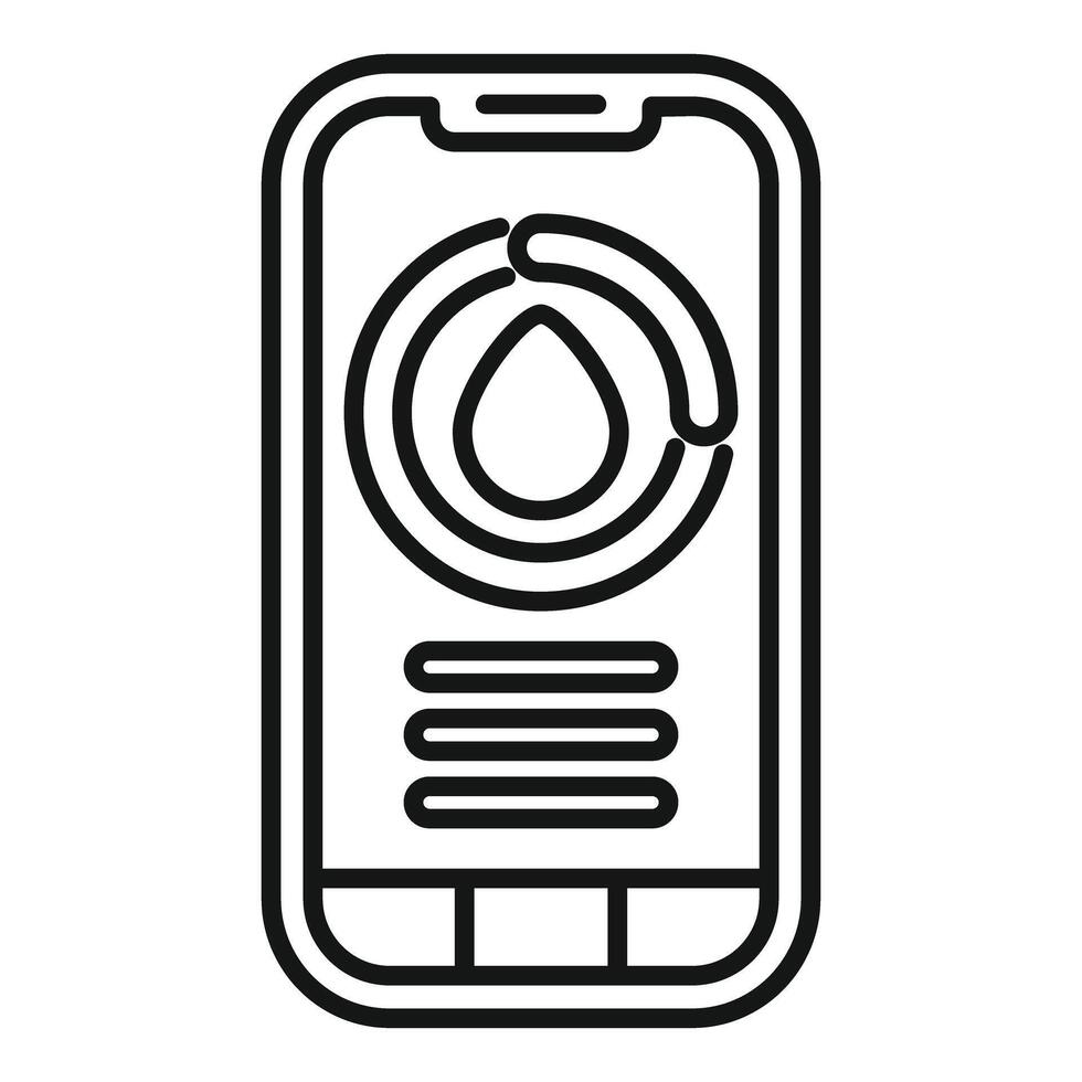 Smartphone app showing water consumption tracking data vector