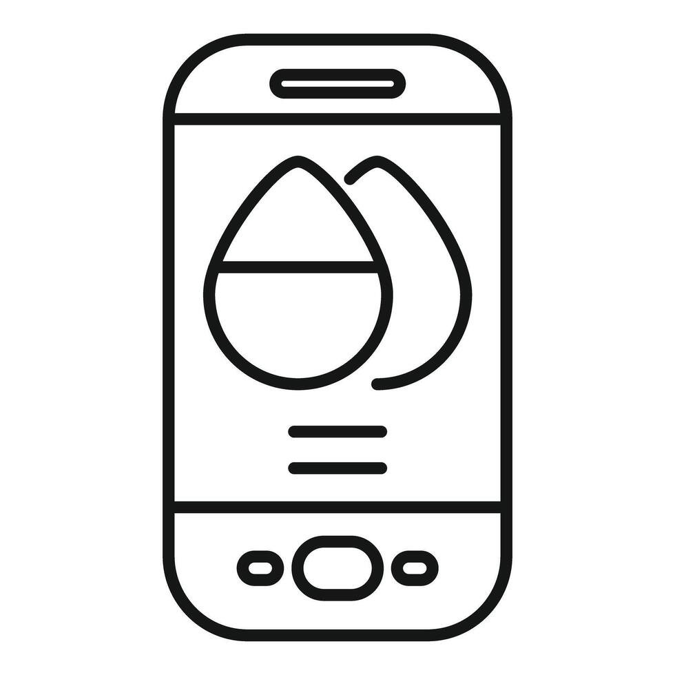 Smartphone showing water drop icon for hydration app vector