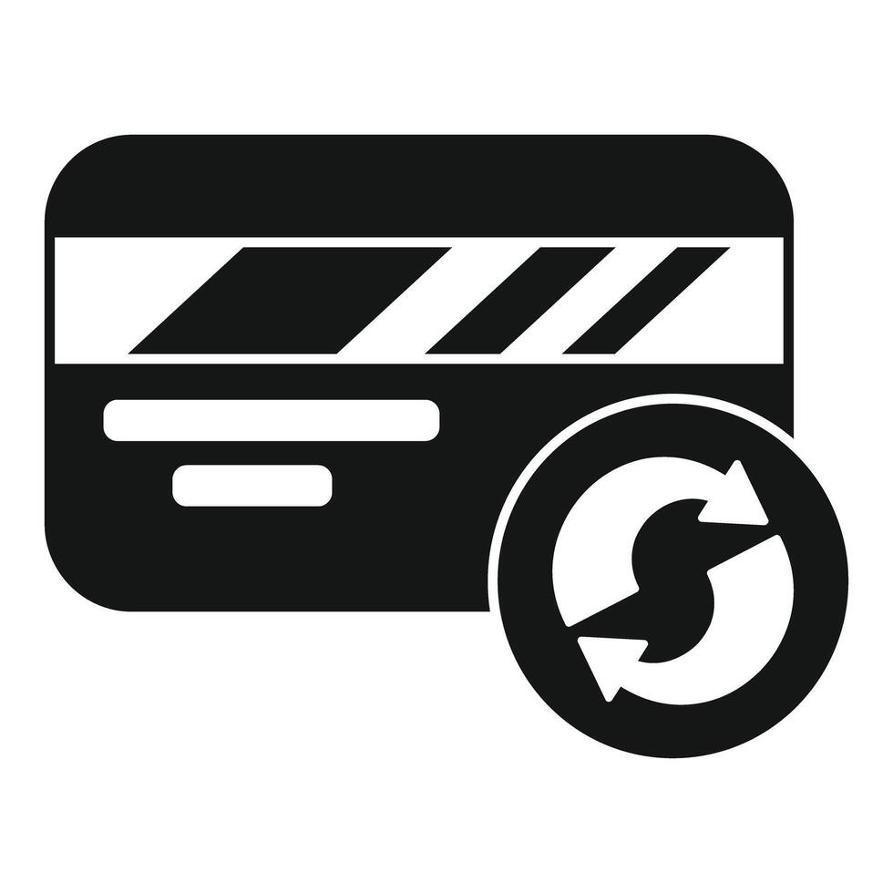 Credit card showing recurring payment icon vector