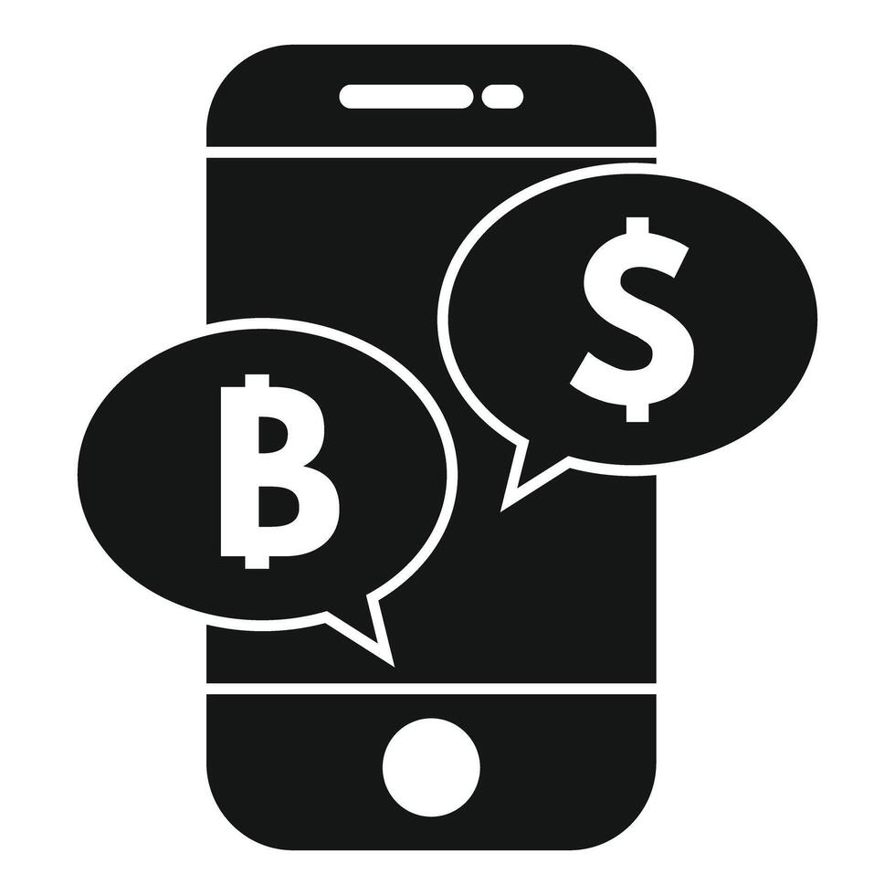 Smartphone comparing bitcoin and us dollar currency exchange rate vector