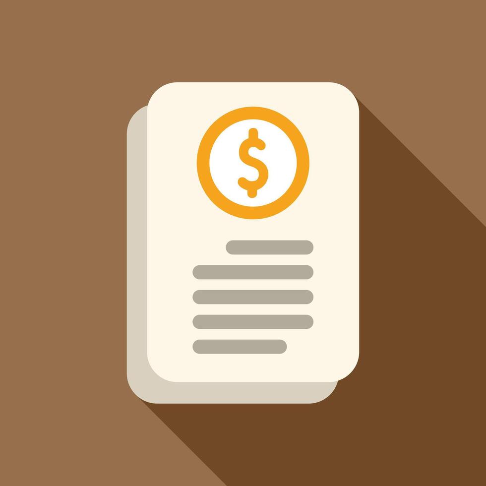 Financial document with dollar sign representing business report vector