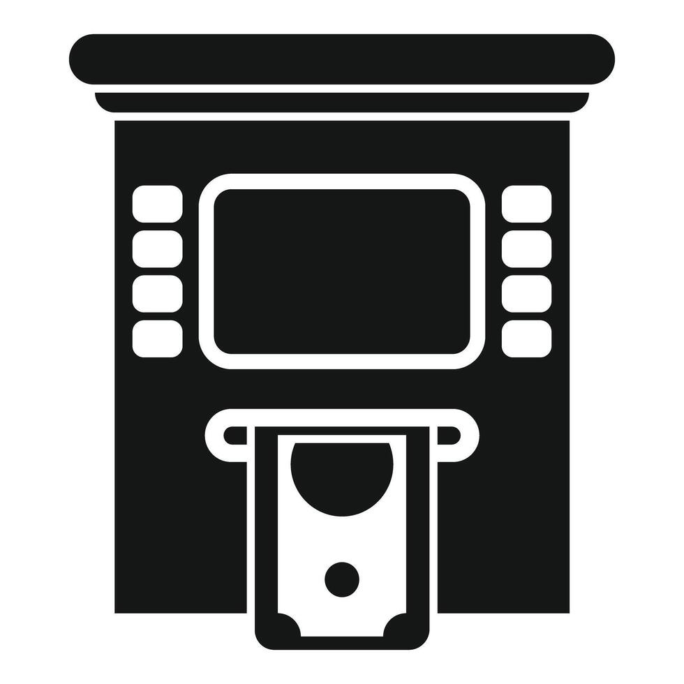 Atm cash machine dispensing banknotes icon vector