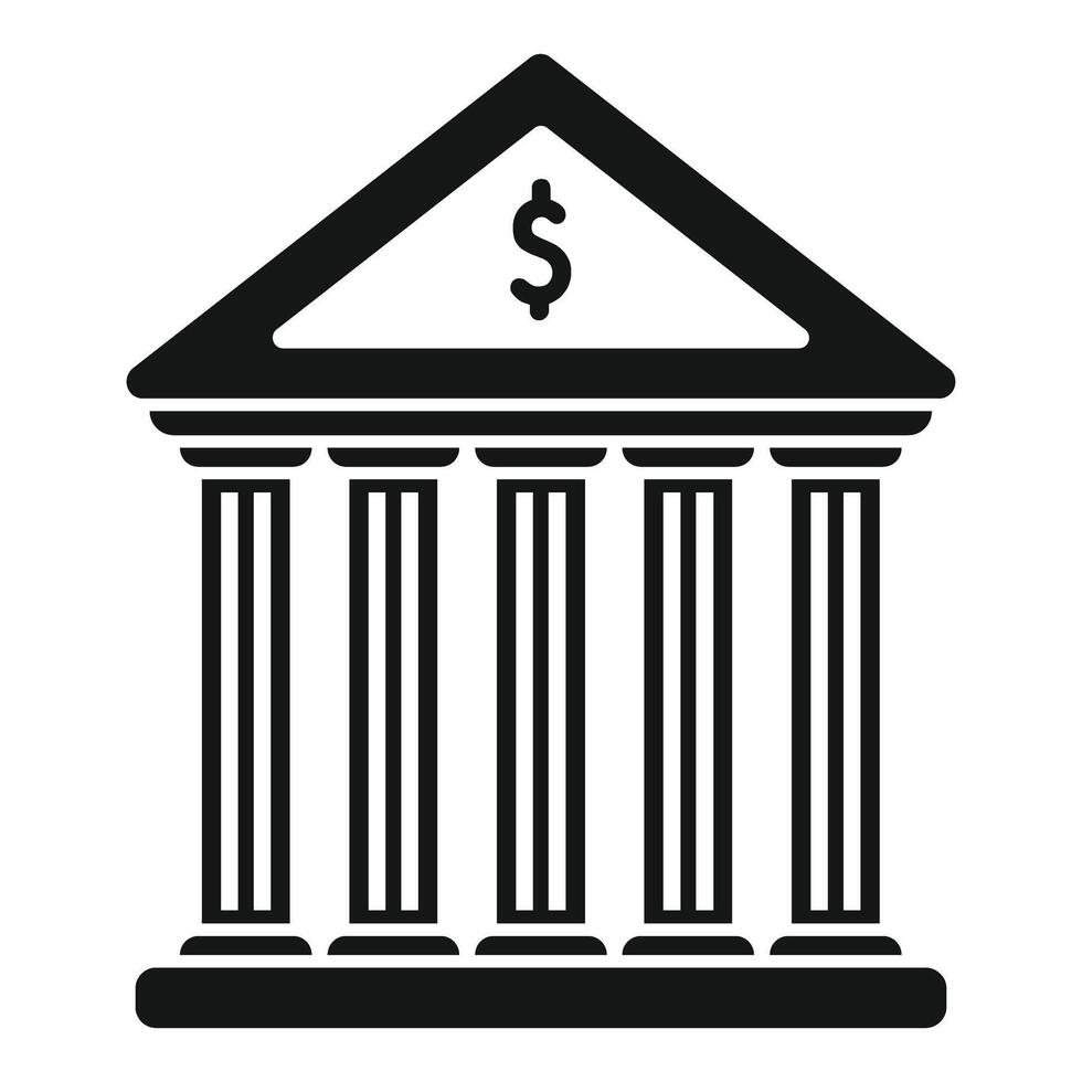 Bank building facade with pillars symbolizing finance and investment vector