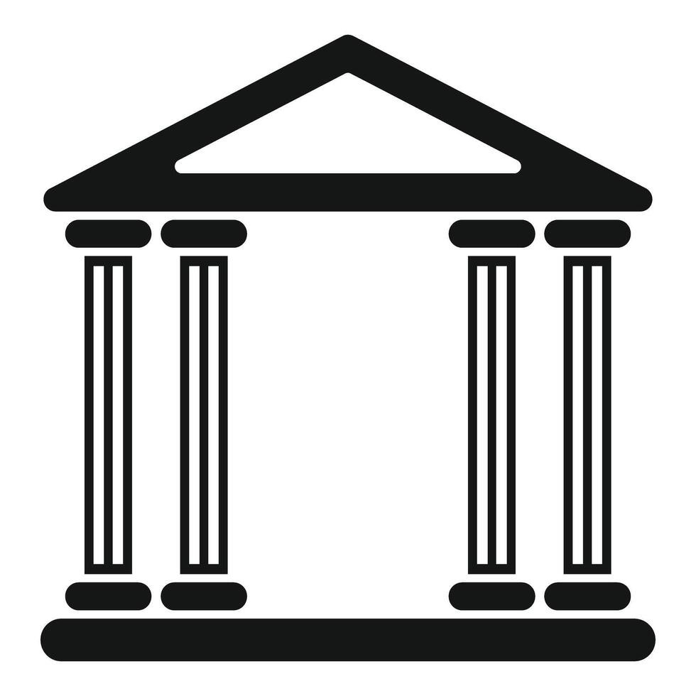 Simple greek temple facade icon representing history and culture vector