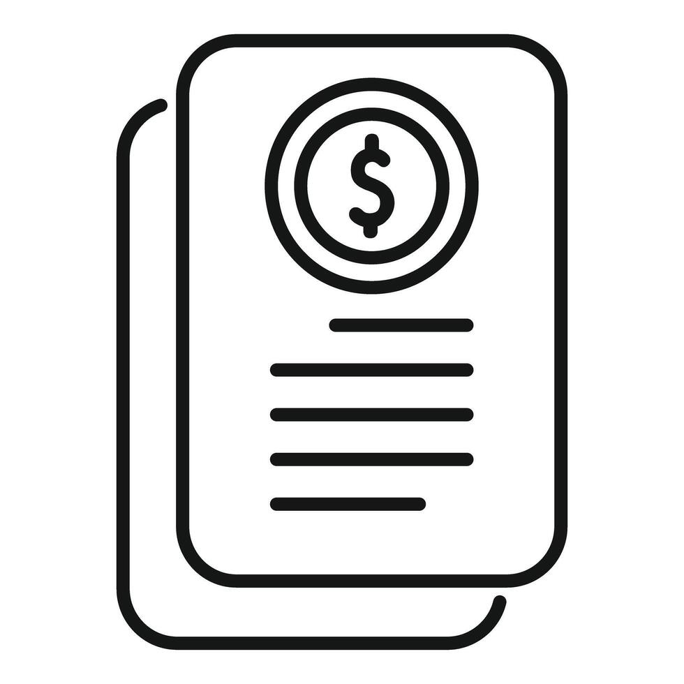 Financial report icon showing money and business documents vector