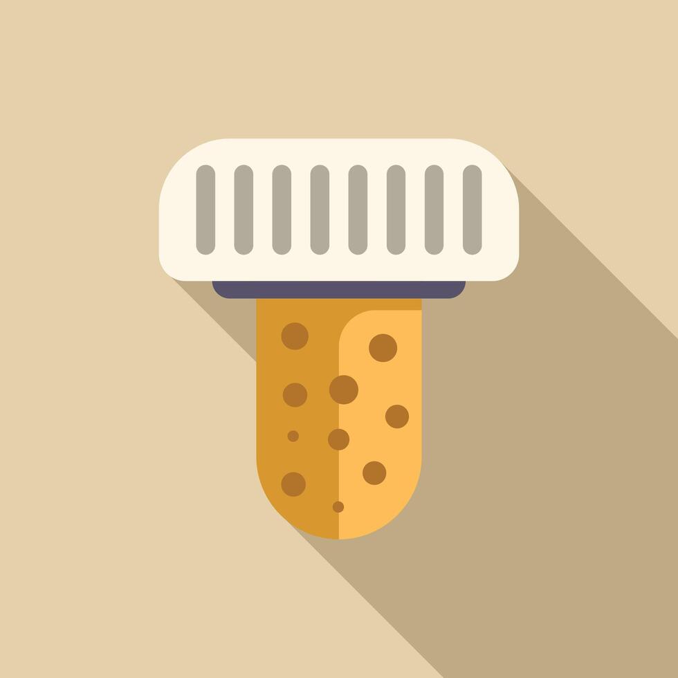 Wine stopper sealing a bottle for preservation with long shadow vector