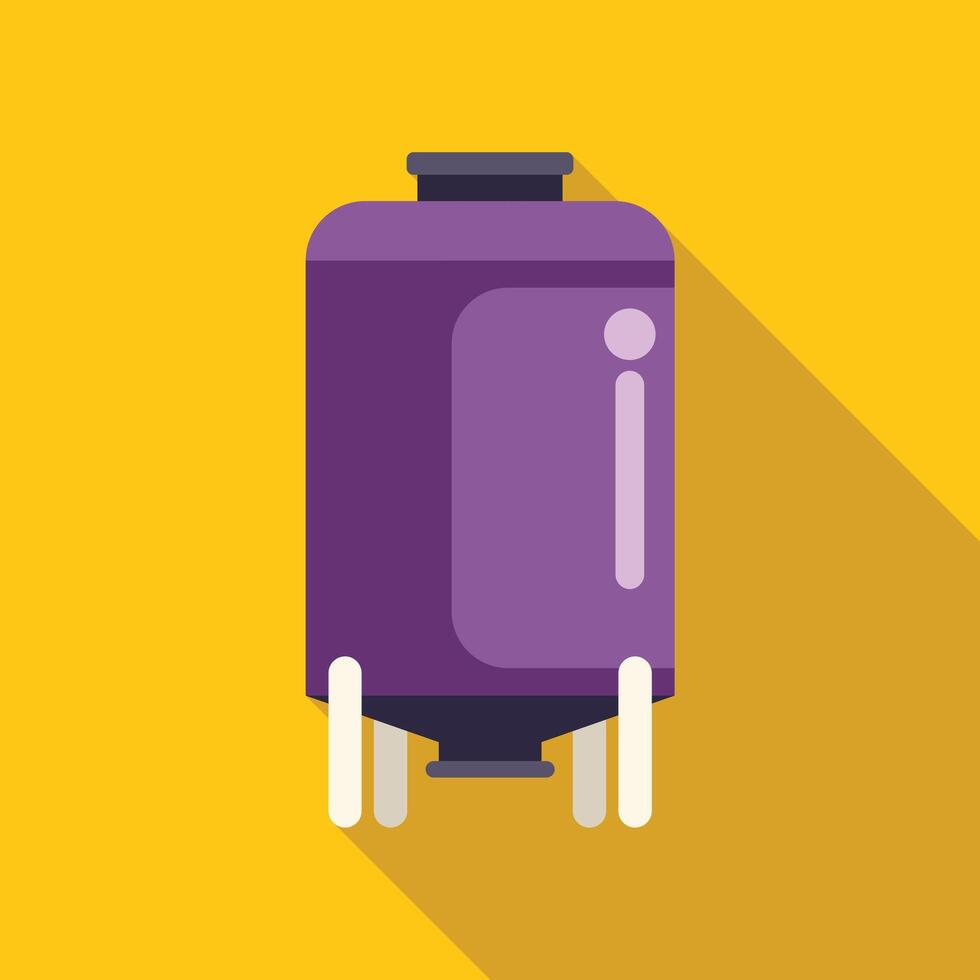 Big industrial container for storing liquid is standing on yellow background vector