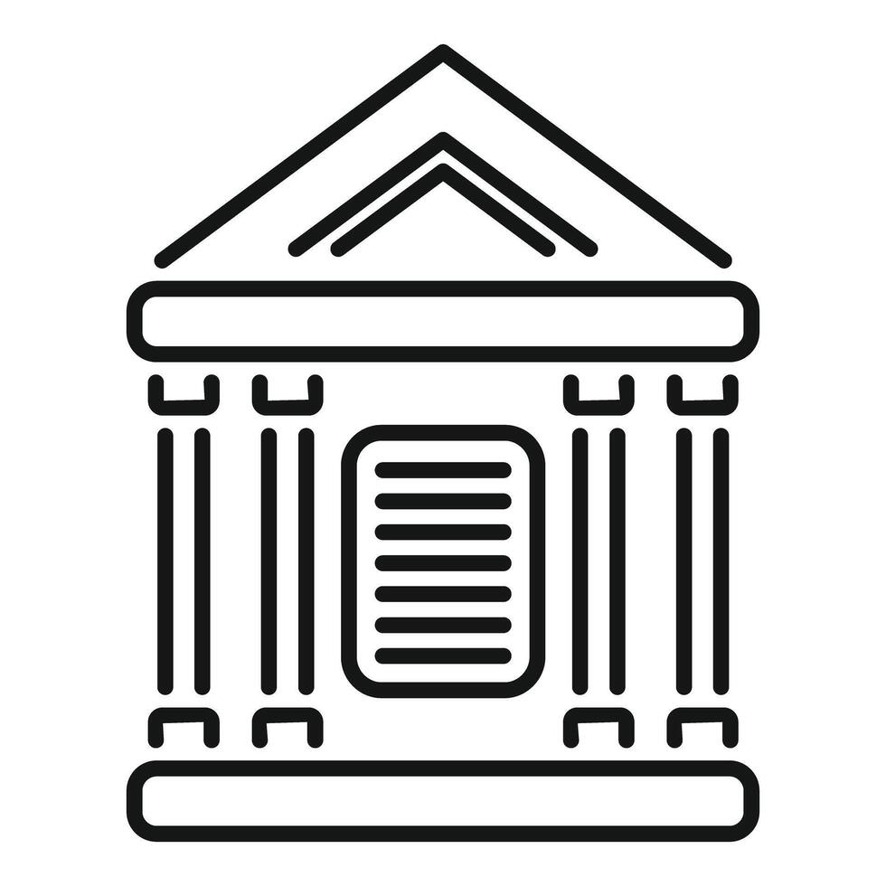 Line art icon of a courthouse representing law and justice vector