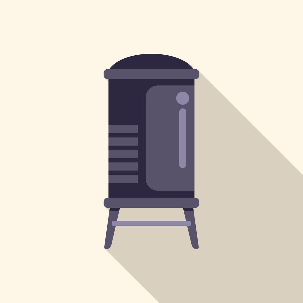 Modern water heater with temperature control displaying long shadow vector