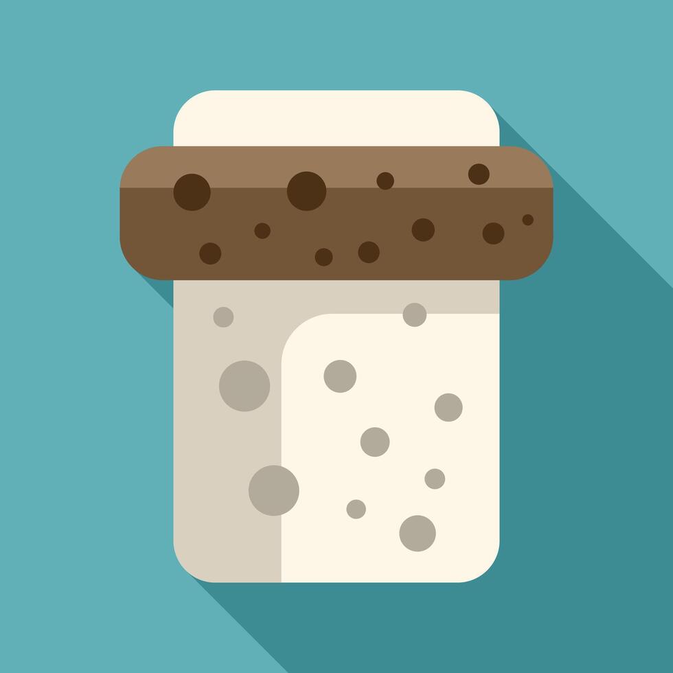 Glass of wheat beer with bubbles and foam top view vector