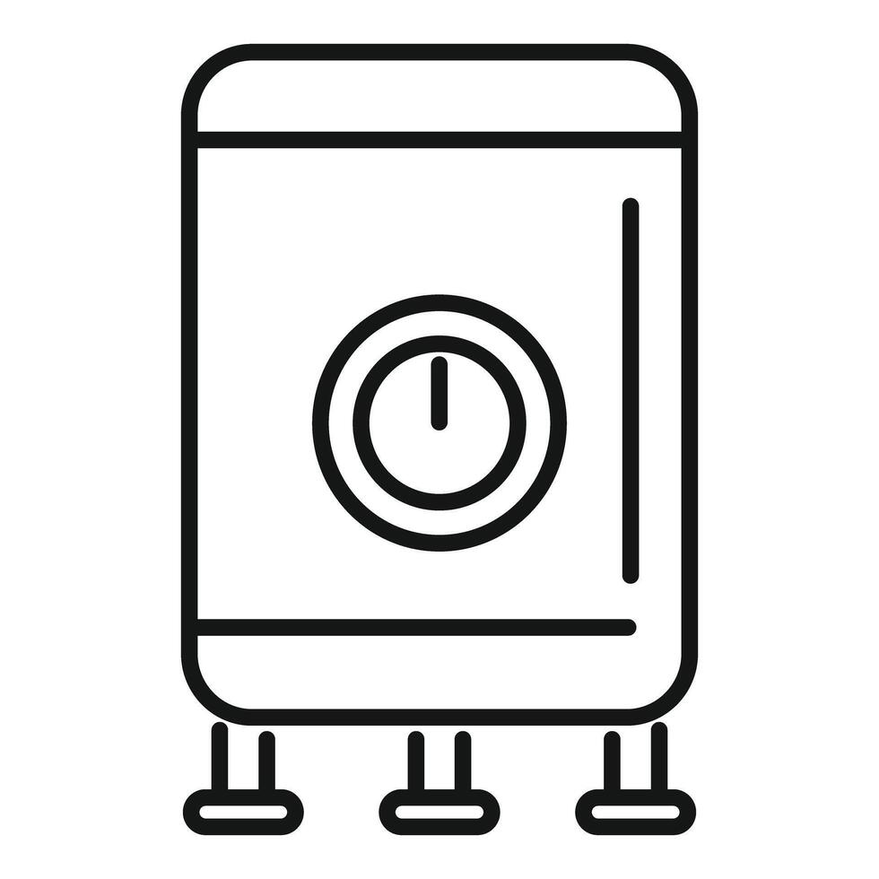 Electric water heater with temperature control icon vector