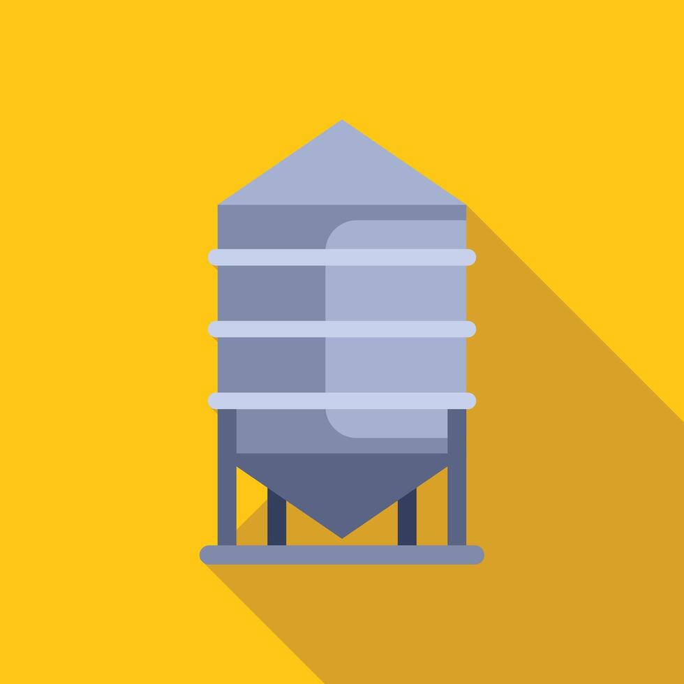 Metal grain silo standing on support structure vector