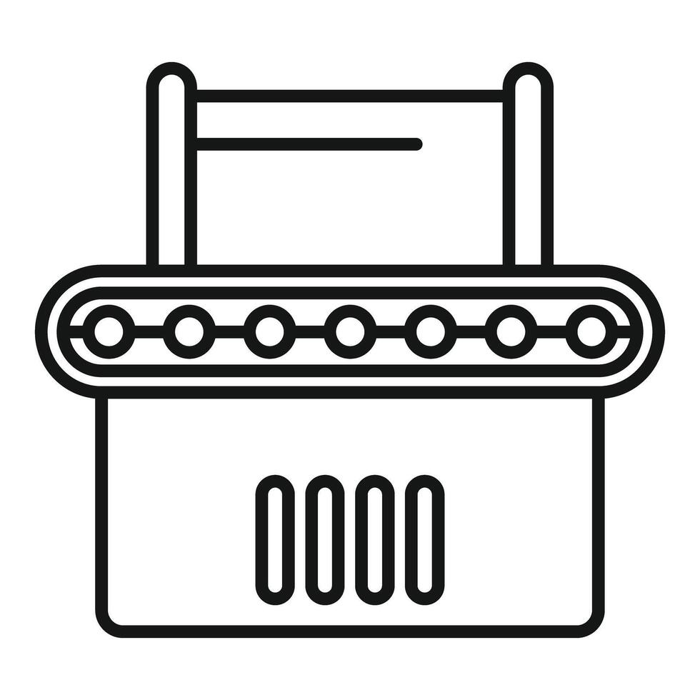 Conveyor belt system working with cardboard boxes for delivery vector