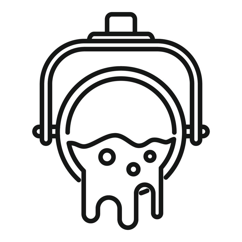Boiling water dripping from cooking pot outline vector