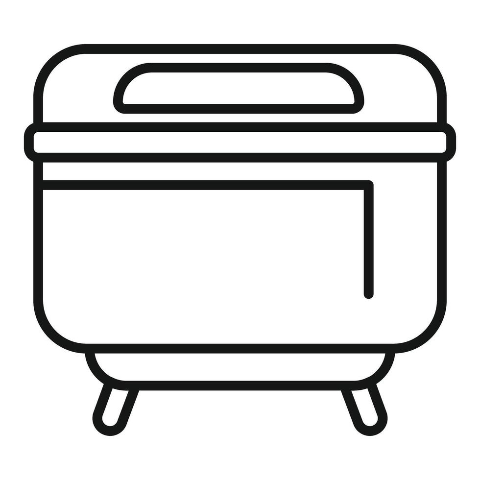 Modern multi cooker icon, smart kitchen appliance outline vector