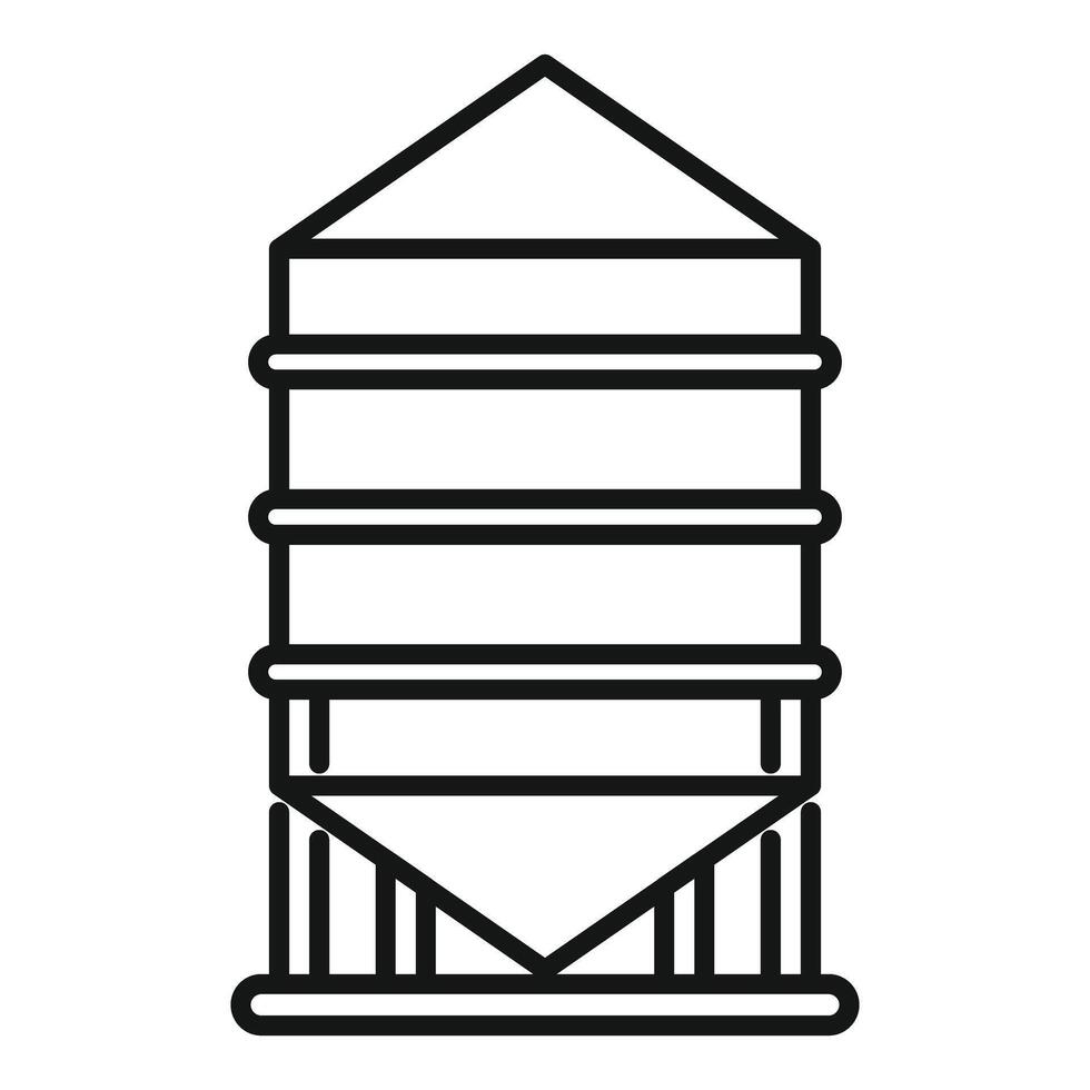 Grain storage silo standing on support structure vector