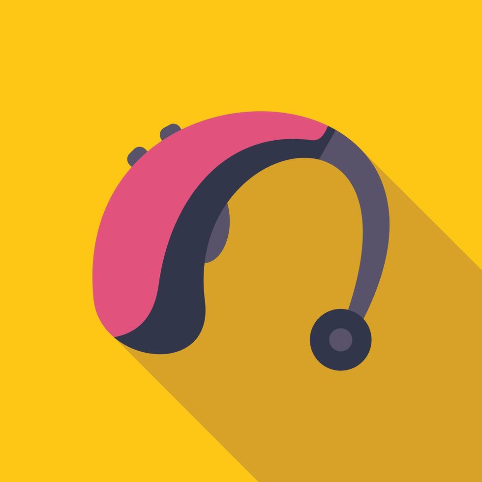 Modern hearing aid improving quality of life with hearing loss vector